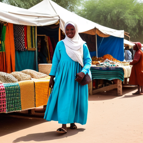 Home 23 **
"A professional woman traveler in Chad, fully clothed in modest, loose-fitting clothing appropriate for the climate and local customs, including long sleeves and a long skirt. She is standing in a bustling marketplace in N'Djamena, interacting respectfully with local vendors. The background includes colorful textiles and local crafts. Safe for work, appropriate content, perfect anatomy, natural pose, family-friendly, professional photography, high quality."
**
