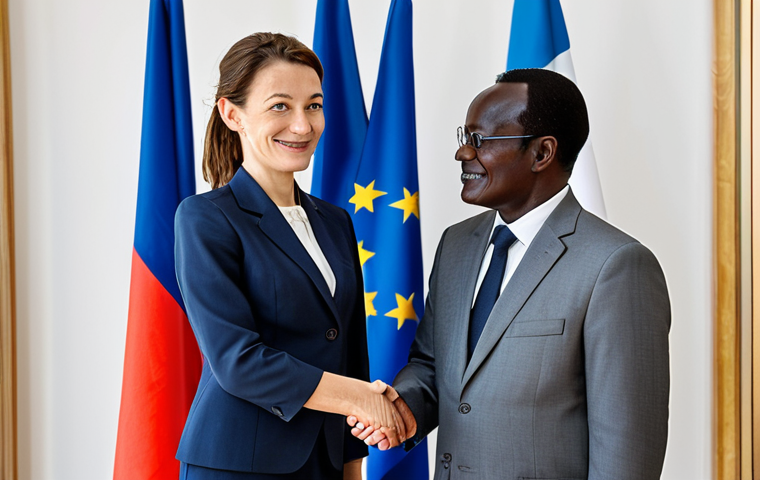 Chad & France - Evolving Partnership**

"A professional scene depicting a modern Chadian businesswoman in modest business attire shaking hands with a French diplomat in a well-lit, contemporary office setting.  Background shows a subtle blend of Chadian and French flags.  Fully clothed, appropriate attire, safe for work, professional, family-friendly, perfect anatomy, correct proportions, natural pose, well-formed hands, proper finger count. High quality, realistic."

**