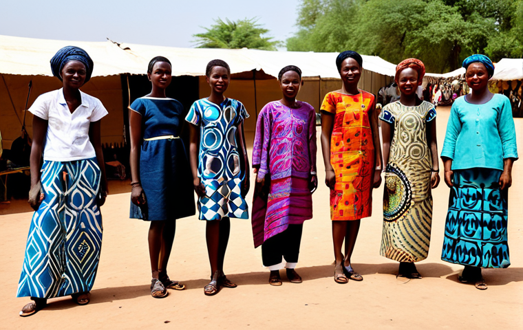 차드에서 유행하는 패션 스타일 - Urban-Ethnic Fusion**

"A young Chadian woman confidently walking down a street in N'Djamena, wearin...