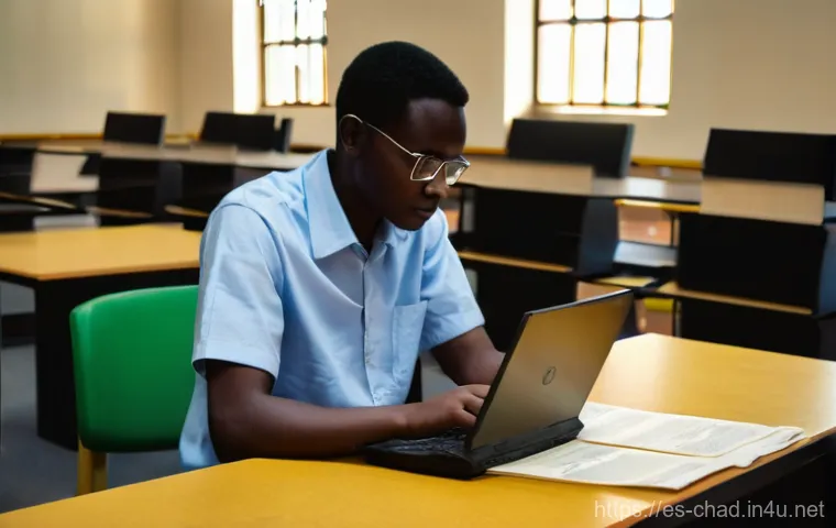 차드에서 가장 유명한 도서관 - **Prompt:** A vibrant scene inside the National Library of Chad, showcasing its role as a community ...