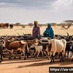 Home 20 차드의 가축 산업과 유목민 문화 - **Prompt:** "A panoramic, wide-angle shot of a resilient Fulani nomadic family on their annual trans...
