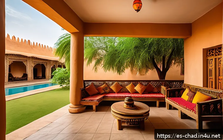 차드의 유명 호텔과 숙박 시설 - A charming local hotel in N&rsquo;Djamena, Chad, featuring traditional Sahelian architecture with warm ear...