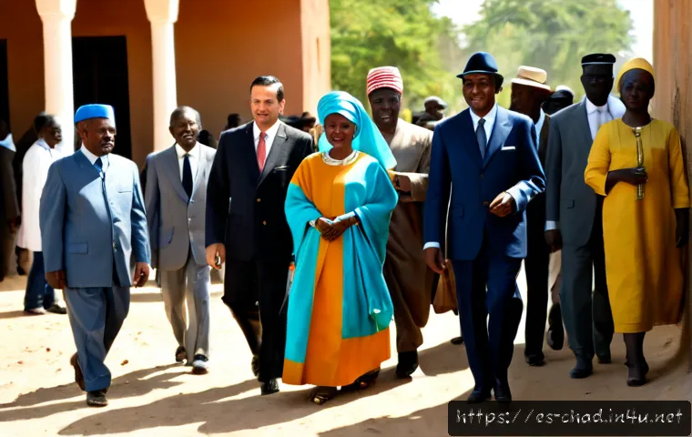 차드 독립 과정과 역사 - Photorealistic historical reenactment of Chad’s path to independence in 1960, African Chadian commun...